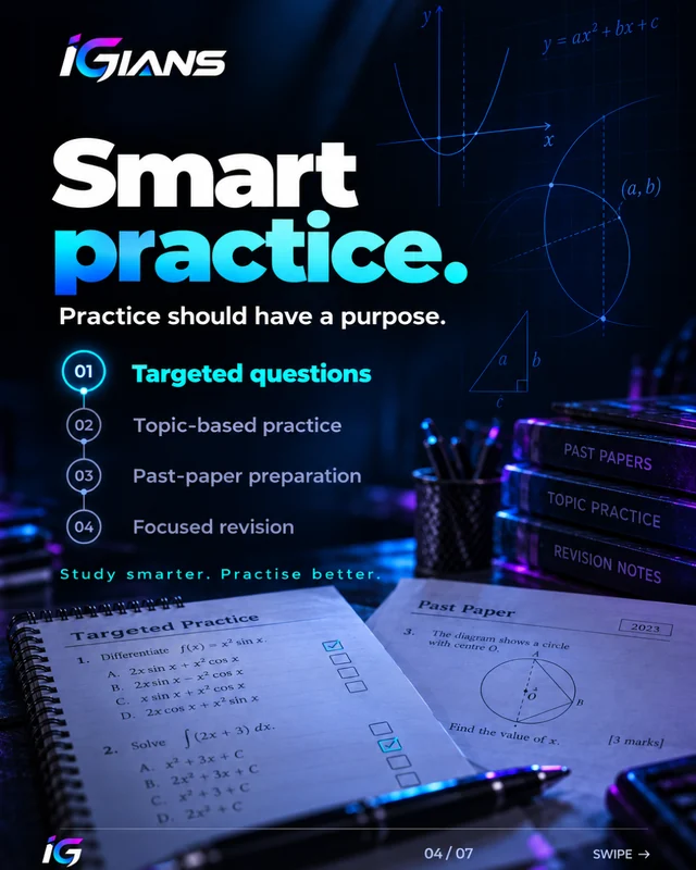 Smart practice. Targeted questions, topic-based practice, past-paper preparation and focused revision.
